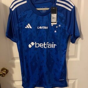 Adidas Men's Blue and White Jersey